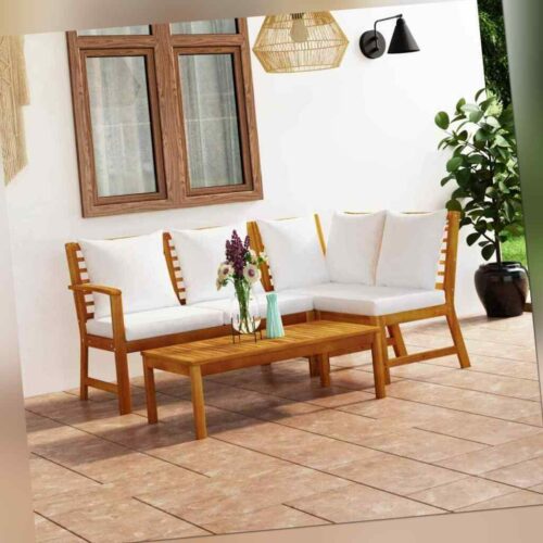 Garten Lounge Set Auflagen Gartenmöbel Sitzgruppe Sofa Massivholz Akazie vidaXL