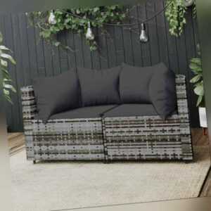 Garten Ecksofa mit Kissen Lounge Sofa Gartenmöbel Modular Poly Rattan vidaXL