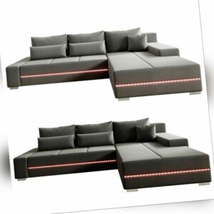 Juskys Sofa Ecksofa Couch Schlafsofa Bettsofa Stoff Wohnlandschaft Wohnzimmer