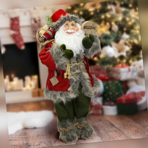 Weihnachtsmann Winter Tischdeko Winterdeko Santa Claus Figur Weihnachtsdeko 47cm