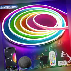 Neon LED Strip Streifen 12V RGB Flex Schlauch Lichtband WIFI APP Control Dimmbar
