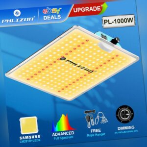 Phlizon PL 1000W LED Grow Light Samsung LED Zimmerpflanzen Vollspektrum Lampe IR