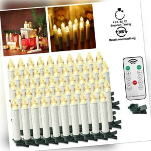 30/40/50x LED Weihnachtskerzen Warmweiß kabellose Christbaumkerzen Kerzen Timer