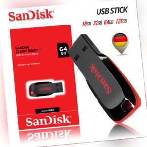 SanDisk Cruzer Blade USB Stick Flash Drive 16GB 32GB 64GB 128GB Speicher Stick