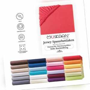 Jersey Spannbettlaken Betttuch Bettlaken 100% Baumwolle 8 Größen 32 Farben