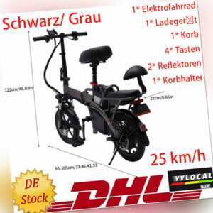 E-Bike Foldable 14inch with 250 W Motor 25 km/h and Removable Lithium Battery