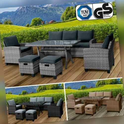 BRAST Poly Rattan Sitzgarnitur Delight Gartenmöbel Essgruppe Lounge Sitzgruppe