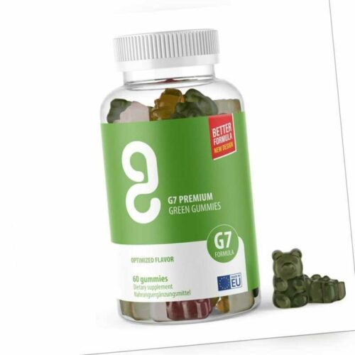 Green Gummies Nahrungsergänzungsmittel mit L-Arginin, Grüntee-Extrakt, Maca