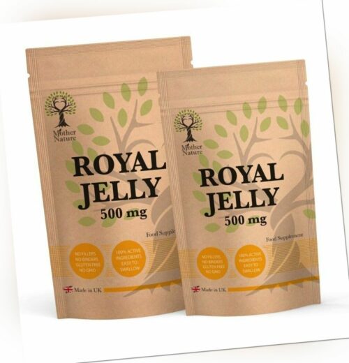 Royal Jelly 500 mg Kapseln Royal Jelly Pulver vegan frisch Royal Jelly Supplement