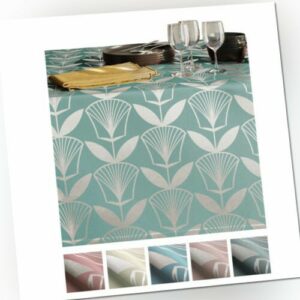 Tischdecke Tischdekoration Tischtextilien florales metallic Print