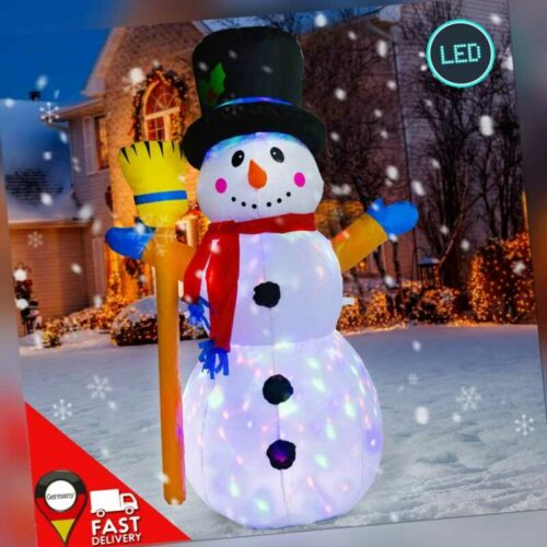 Winter Schneemann aufblasbar LED beleuchtet XL Deko außen Weihnachten Figur Deco