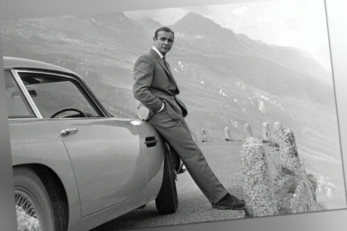 JAMES BOND FILMPOSTER SEAN CONNERY WITH ASTON MARTIN KINOPLAKAT FILMPLAKAT MOVIE