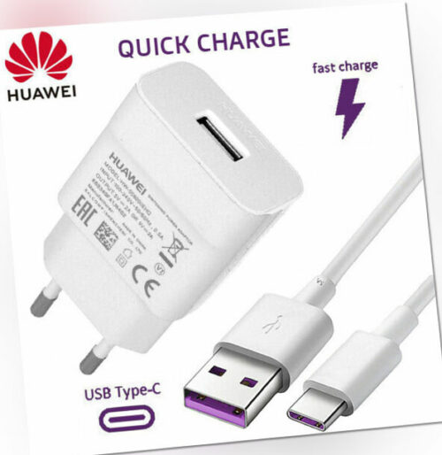 Original Schnell-Ladegerät für Huawei QUICK-CHARGE Ladekabel fast-charger USB-C