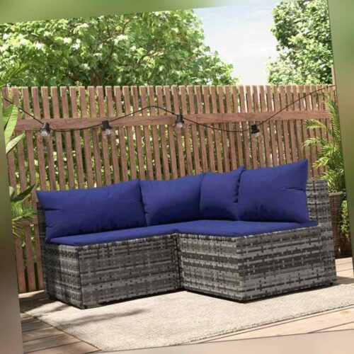 Garten Lounge Set mit Kissen Poly Rattan Polyrattan Sitzgruppe Garnitur