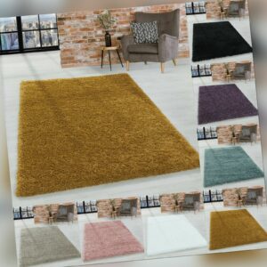 Hochflor Shaggy Teppich Wohnzimmerteppich Schlafzimmer Flor Super Soft Einfarbig