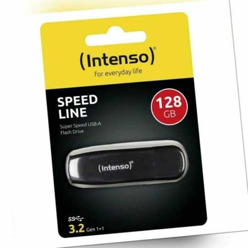 Intenso USB Stick 128GB Speicherstick Speed Line schwarz USB 3.2