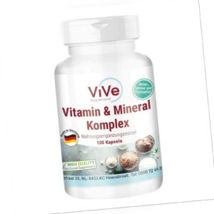 Vitamin & Mineral Komplex - 100 Kapseln, Multivitamin-Präparat, ViVe Supplements