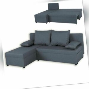 Ecksofa - grau - Webstoff - mit Liegefunktion Sofa Wohnlandschaft Couch