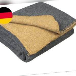 Wolldecke 100% Schurwolle - Reisedecke Picknickdecke Campingdecke,