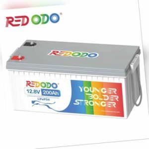 Redodo 12V 200Ah LiFePO4 Akku Lithium Batterie Mit 100A BMS für Solar Wohnmobile