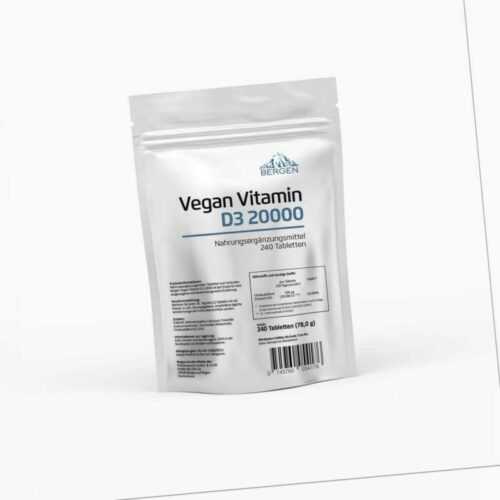 240 Tabletten Vitamin D3 20.000 I.E. Hochdosiert mit 20000 IE IU D vegan