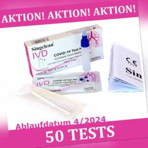 50x Singclean SARS-CoV-2 Antigen Corona Schnelltest gelistet BfArm CE Omikron