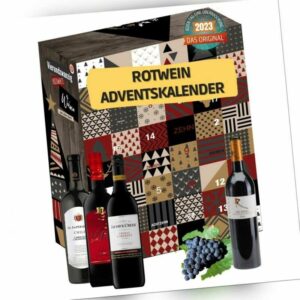 Adventskalender 2023 Rotwein mit 24 Weinsorten aus aller Welt zum probieren