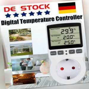 Steckdosenthermostat Temperaturregler Fühler Thermostat Stecker 230V Steckdosen~