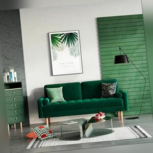 2-Sitzer Sofa Velvet Bequeme Sitzcouch mit Woodbeinen Couch Lounge 148.5 cm Grün