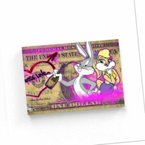 Leinwand Bild Bugs Bunny Graffiti Farbig Dekoration Wandbild Pop Art Poster