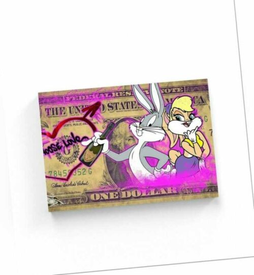 Leinwand Bild Bugs Bunny Graffiti Farbig Dekoration Wandbild Pop Art Poster