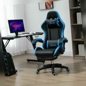 Vinsetto Gaming Stuhl Bürostuhl Computerstuhl mit Lendenkissen, Kopfstütze