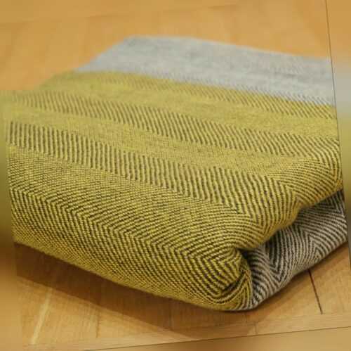 Kaschmir Decke Grau Gelb 135*260 Geschenk  Luxus Muster Cashmere