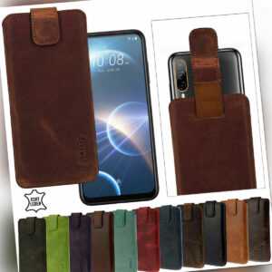 Hülle für HTC Desire 22 Pro 5G Tasche Schutz Cover Leder Case mit Rückzuglasche