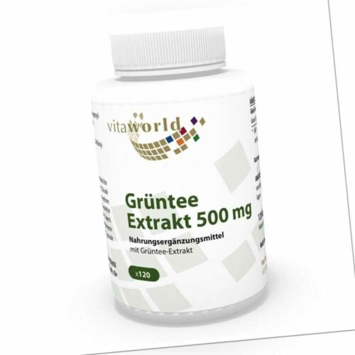 Vita World Grüner Tee Extrakt 500mg 120 Vegi Kapseln Green Tea Antioxidant