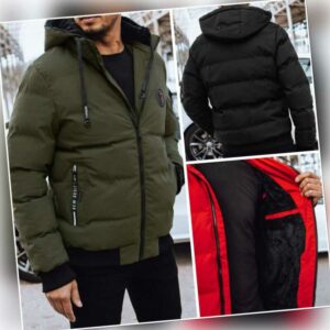 Herren Steppjacke Winterjacke Gesteppt Sportjacke mit Kapuze Basic DSTREET M-3XL