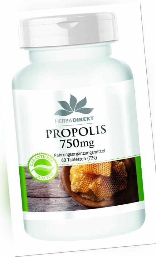 Propolis Tabletten - 750mg - 22,5mg Galangin - 60 Tabletten | Herba Direkt