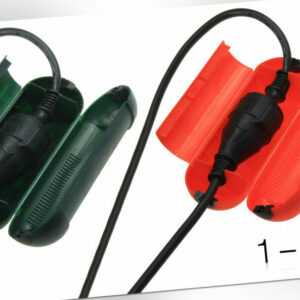 Safebox Regenschutz Kabel Stromstecker/Verlängerung Schutzlbox IP44 in grün, rot