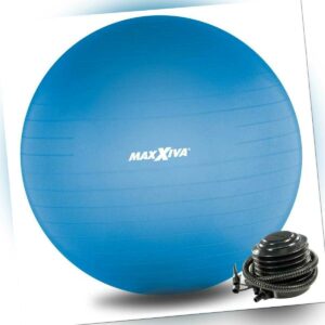 MAXXIVA Gymnastikball Ø 85 cm Blau mit Pumpe Sitzball Fitness Yoga Pilates