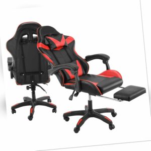 Gaming Stuhl Schreibtischstuhl Ergonomischer Bürostuhl Computerstuhl + Fußstütze