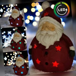 LED Dekofigur Weihnachten Weihnachtsfiguren Keramik Figuren Weihnachtsdeko Santa