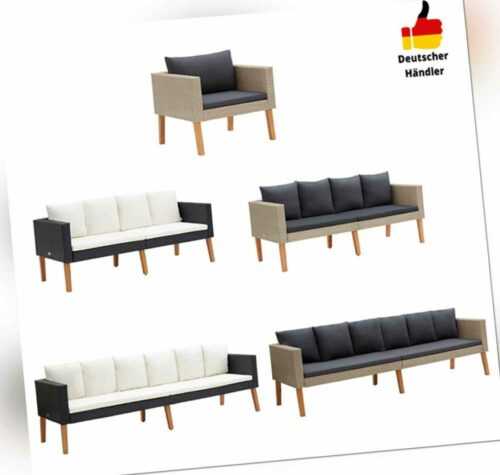 1/2/3 Sitzer Garten sofa Poly Rattan Sofa mit Auflagen Lounge Couch Garten möbel