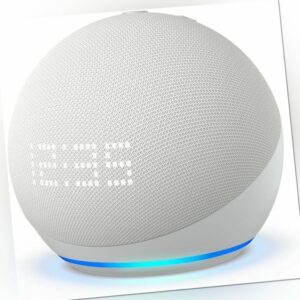 Amazon Alexa Echo Dot 5. Gen Smart Lautsprecher mit Uhr - Weiß
