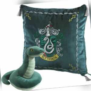 Harry Potter Kissen Slytherin Logo mit Plüsch Schlange The Noble Collection