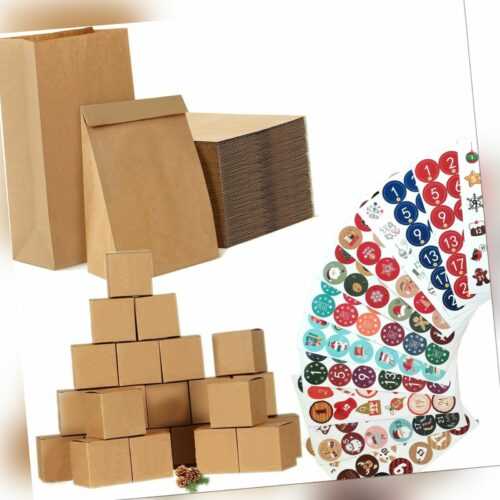 Kraftpapier Schachteln Tüten DIY Adventskalender zum selber Befüllen