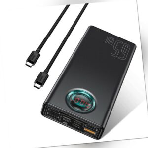 Baseus 65W Power Bank USB Typ C PD AFC Handy Laptop Externer Ladegerät 30000mAh