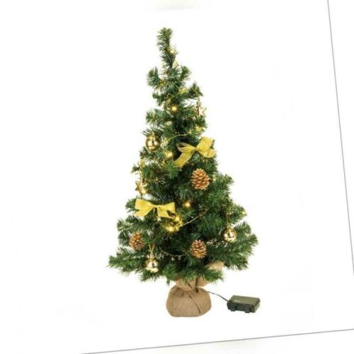 Künstlicher Tannenbaum LED Weihnachtsbaum beleuchtet geschmückt Christbaum 75 cm