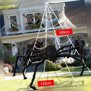 Riesen Spinne Halloween Tarantula Spinnennetz Plüsch Draussen Garten/Party Deko
