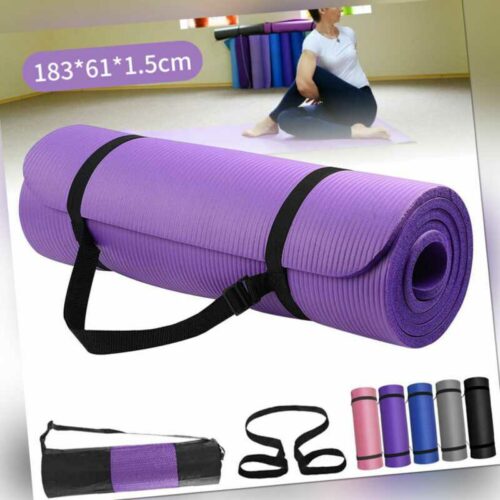 Yogamatte Fitnessmatte Gymnastikmatte Pilates Bodenmatte Sportmatte 183x63x1.5cm