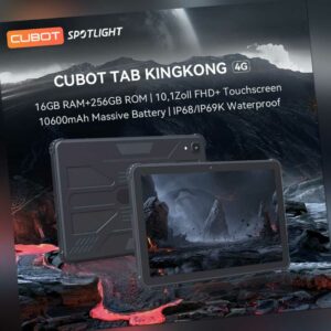 Cubot TAB KINGKONG Rugged Tablet 10.1Zoll 16GB+256GB Android 13 10600mAh IP68